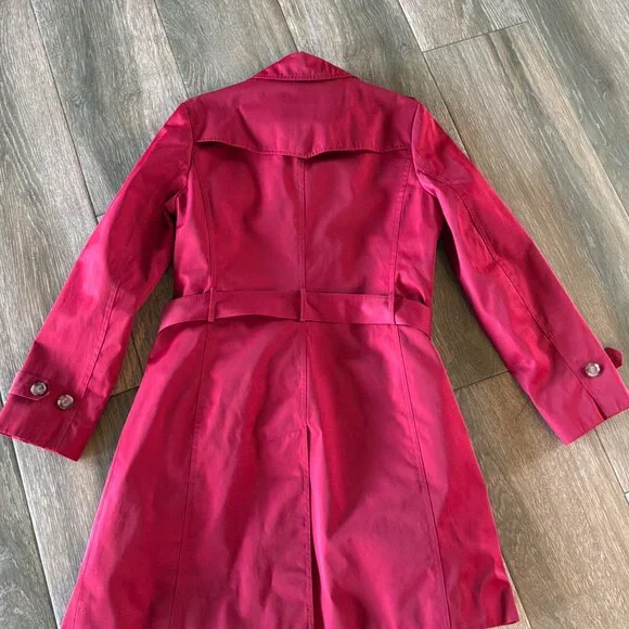Talbots Classic red lined double breasted lightweight trench coat size 12 - Picture 5 of 10